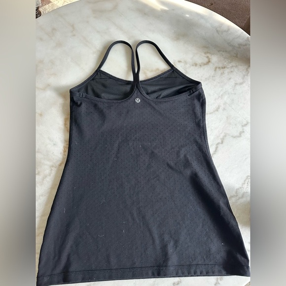 Lululemon 8 Black with polka dot texture Strappy Tank Top - Picture 4 of 6